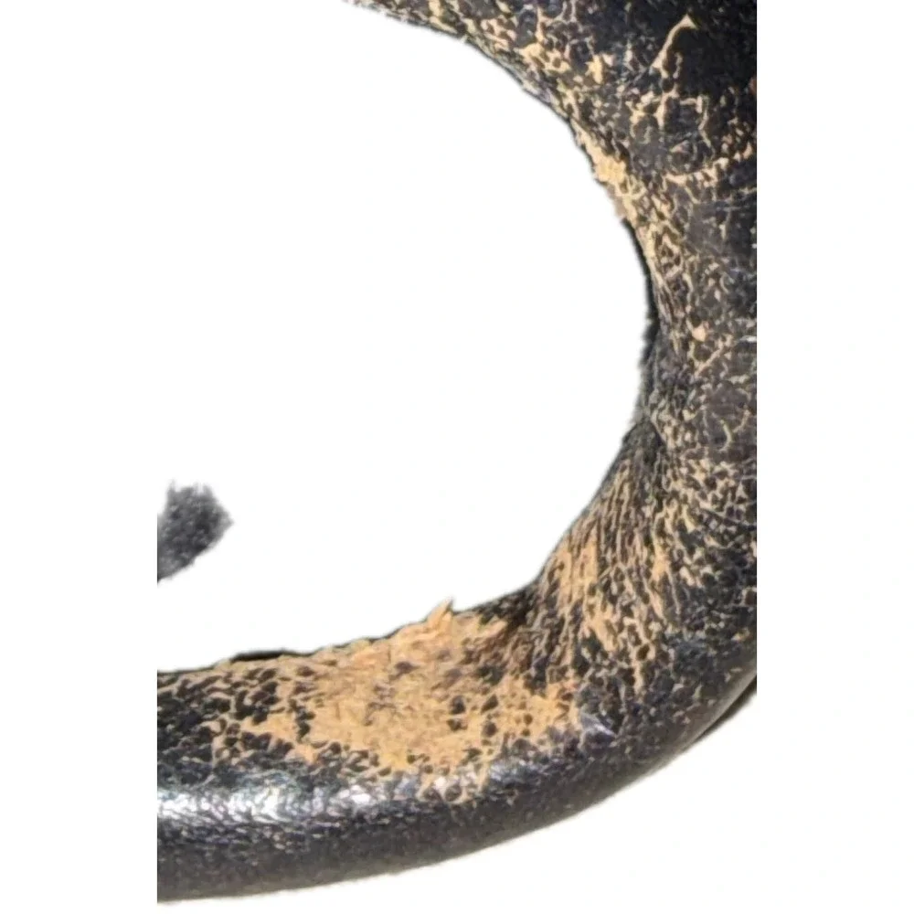 Vintage Braided Full Grain Cowhide Leather Belt Argentina Grunge Black 42